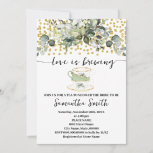 Cartes Pour Fêtes Annuelles Eucalyptus Gold Love est brasser la Fête des marié