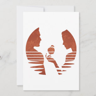 Cartes Pour Fêtes Annuelles Ève tend un pomme à Adam, Version grunge 3/3