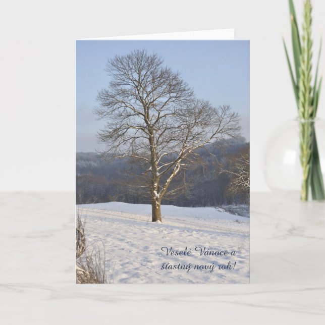 Cartes Pour Fêtes Annuelles Evening tree Veselé Vánoce ! (Devant)