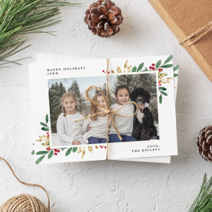 Cartes Pour Fêtes Annuelles Evergreens d'hiver, paysage grande photo
