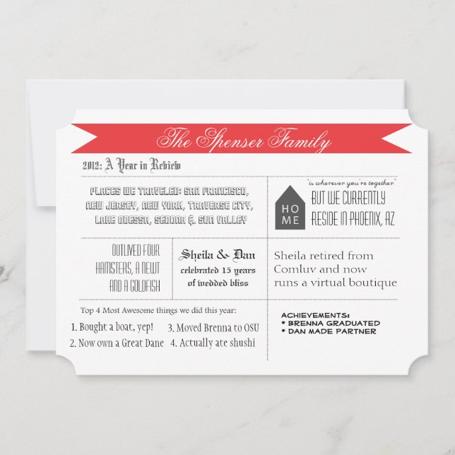 Cartes Pour Fêtes Annuelles Examen des années (Devant)