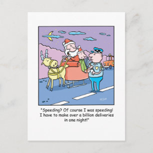 Cartes Pour Fêtes Annuelles Expédier attrapé par Père Noël de bande dessinée