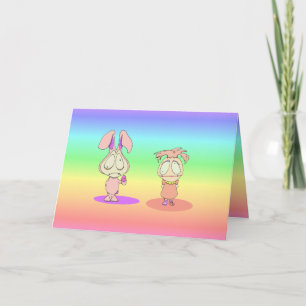 Cartes Pour Fêtes Annuelles Exploit heureux Lil Ralphie et Alice de Pâques