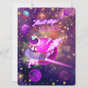 CARTES POUR FÊTES ANNUELLES EXTRA-TERRESTRE, UNIVERS, FUSÉE, PLANÈTE ET ASTRON