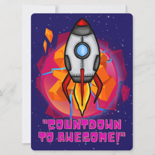 CARTES POUR FÊTES ANNUELLES EXTRA-TERRESTRE, UNIVERS, FUSÉE, PLANÈTE ET ASTRON