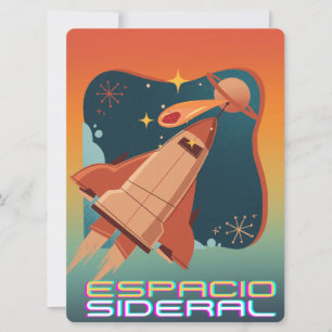 CARTES POUR FÊTES ANNUELLES EXTRA-TERRESTRE, UNIVERS, FUSÉE, PLANÈTE ET ASTRON
