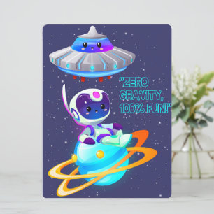 CARTES POUR FÊTES ANNUELLES EXTRA-TERRESTRE, UNIVERS, FUSÉE, PLANÈTE ET ASTRON