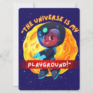 CARTES POUR FÊTES ANNUELLES EXTRA-TERRESTRE, UNIVERS, FUSÉE, PLANÈTE ET ASTRON