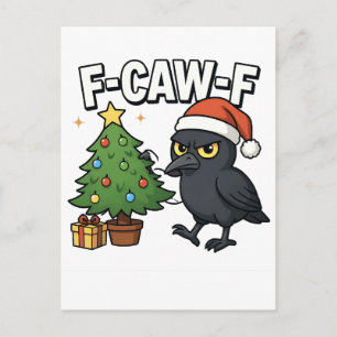 Cartes Pour Fêtes Annuelles F-caw-f Noël Corbeau Sapin Xmas Arbre Meme