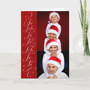 Cartes Pour Fêtes Annuelles Fa la la - Chanson de Noël Carol Red - Amour de la
