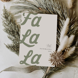 Cartes Pour Fêtes Annuelles Fa La La Modern Green Plaid Famille Noël