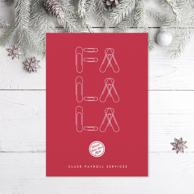 Cartes Pour Fêtes Annuelles Fa La La Paperclip Business Noël (Créateur téléchargé)