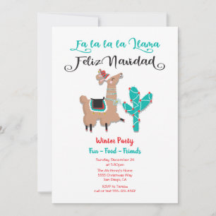 Cartes Pour Fêtes Annuelles Fa la Llama Feliz Navidad