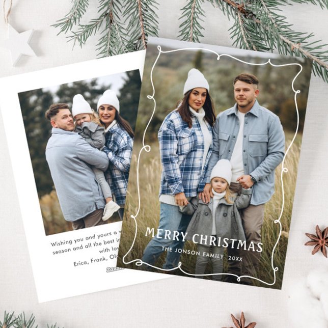 Cartes Pour Fêtes Annuelles Fâcheuse main dessinée Scribble Rétro Noël 2 Photo (Créateur téléchargé)