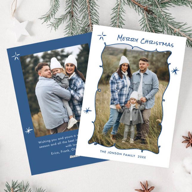 Cartes Pour Fêtes Annuelles Fâcheuse main dessinée Scribble Rétro Noël 2 Photo (Créateur téléchargé)