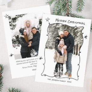 Cartes Pour Fêtes Annuelles Fâcheuse main dessinée Scribble Rétro Noël 2 Photo