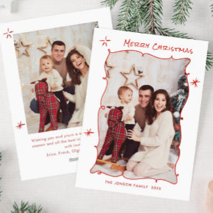 Cartes Pour Fêtes Annuelles Fâcheuse main dessinée Scribble Rétro Noël 2 Photo