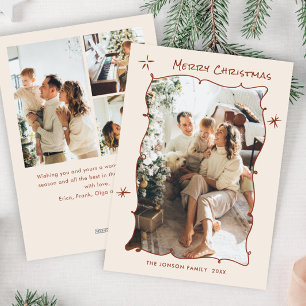 Cartes Pour Fêtes Annuelles Fâcheuse main dessinée Scribble Rétro Noël 4 Photo