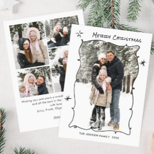 Cartes Pour Fêtes Annuelles Fâcheuse main dessinée Scribble Rétro Noël 5 Photo