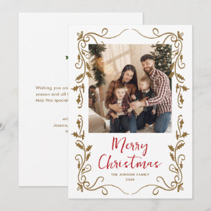 Cartes Pour Fêtes Annuelles Fâcheuse main dessinée Scribble Retro Photo de Noë