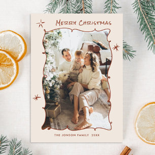 Cartes Pour Fêtes Annuelles Fâcheuse main dessinée Scribble Retro Photo de Noë