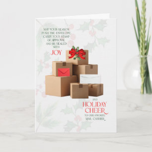 Cartes Pour Fêtes Annuelles Facteur scellé avec joie et esprit de Noël