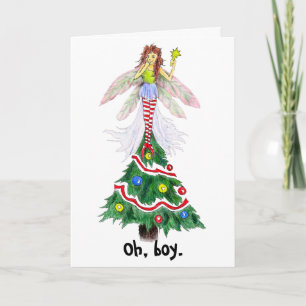 Cartes Pour Fêtes Annuelles Faery épatant d'arbre, oh, garçon