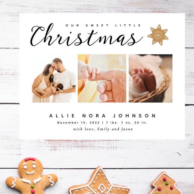 Cartes Pour Fêtes Annuelles Faire Annonce de Naissance Photo de Noël Little (Créateur téléchargé)