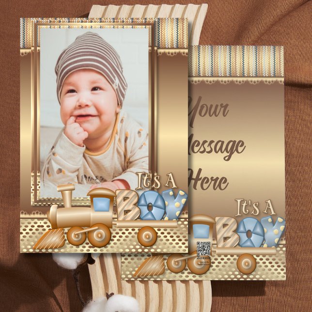 Cartes Pour Fêtes Annuelles Faire connaissance avec notre annonce de naissance (Créateur téléchargé)