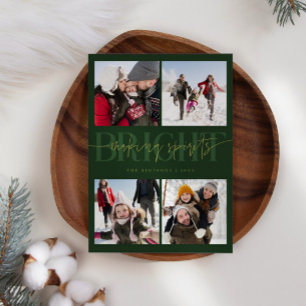 Cartes Pour Fêtes Annuelles Faire des esprits brillants vert Noël Multiphoto