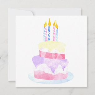 Cartes Pour Fêtes Annuelles Faire un Vœu Gâteau d'anniversaire Joyeux en aqu