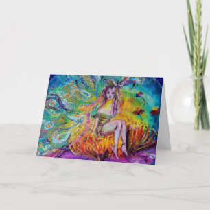 CARTES POUR FÊTES ANNUELLES FAIRY DANS LA NUIT