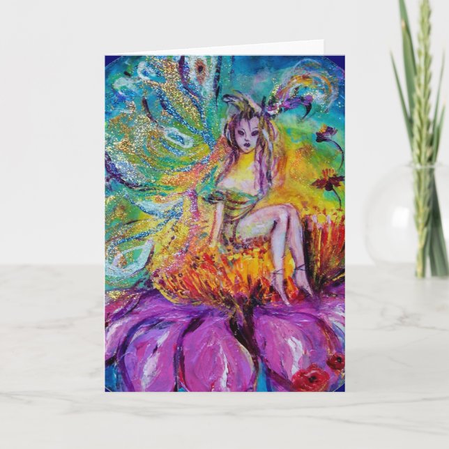 CARTES POUR FÊTES ANNUELLES FAIRY DANS LA NUIT (Devant)