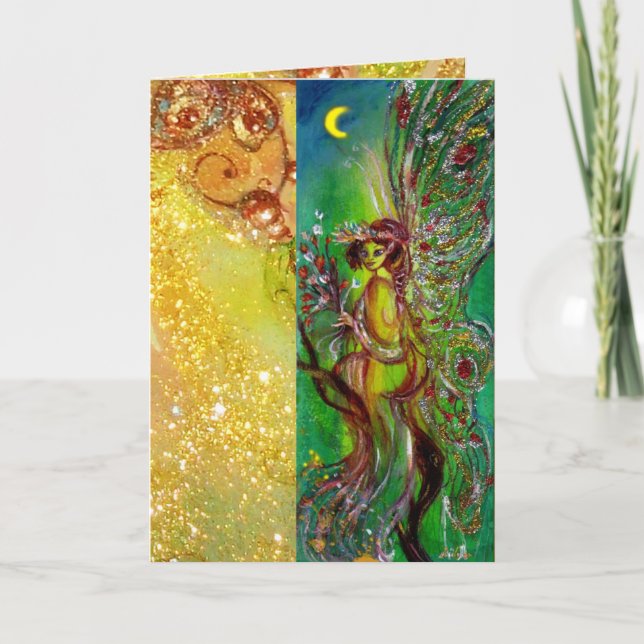 CARTES POUR FÊTES ANNUELLES FAIRY VERT (Devant)