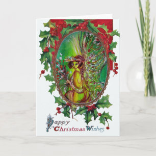 Cartes Pour Fêtes Annuelles FAIRY VERT Bonne Noël Voeux