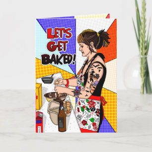 Cartes Pour Fêtes Annuelles Faisons-nous cuire !   Art Pop Style Anniversaire