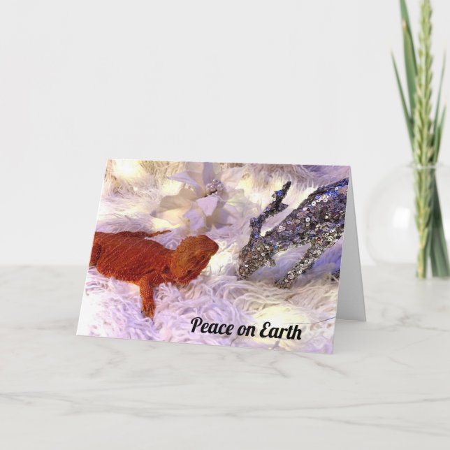 Cartes Pour Fêtes Annuelles Faites le tour de la paix du dragon barbu sur Terr (Devant)