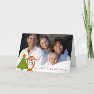 Cartes Pour Fêtes Annuelles Faites un Noël merveilleux à Moo-st ! -Vache migno