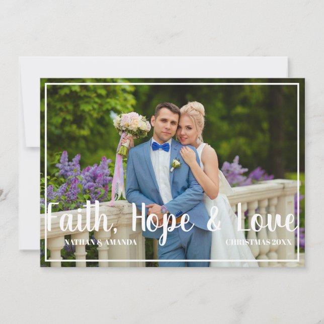 Cartes Pour Fêtes Annuelles Faith Hope & Love Christian Christmas Photo (Devant)