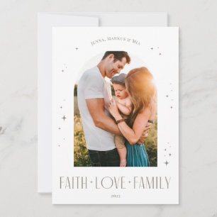 Cartes Pour Fêtes Annuelles Faith Love Famille Arc Moderne Design de Noël