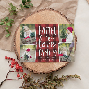 Cartes Pour Fêtes Annuelles Faith Love Family   Christmas Photo Collage