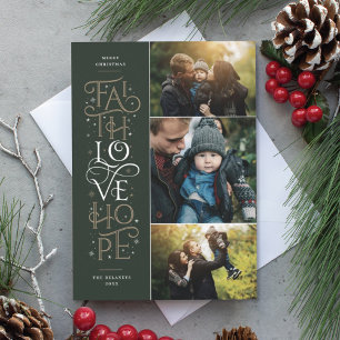 Cartes Pour Fêtes Annuelles Faith Love Hope Multi Photo Holiday Card