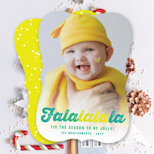 Cartes Pour Fêtes Annuelles Falalala Lime Ombre Script Fun Noël Photo