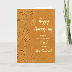 Cartes Pour Fêtes Annuelles Fall Bon thanksgiving Friend et son mari