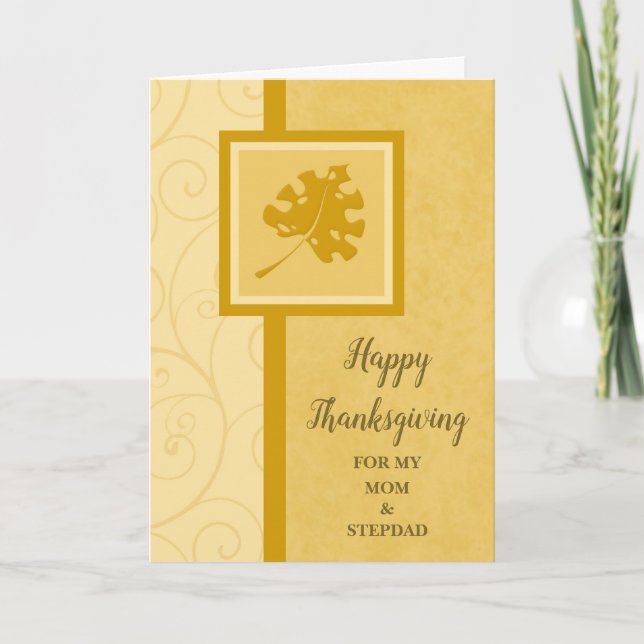 Cartes Pour Fêtes Annuelles Fall Bon thanksgiving Maman et Stepdad (Devant)