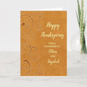 Cartes Pour Fêtes Annuelles Fall Leaves Bon thanksgiving Maman et Stepdad