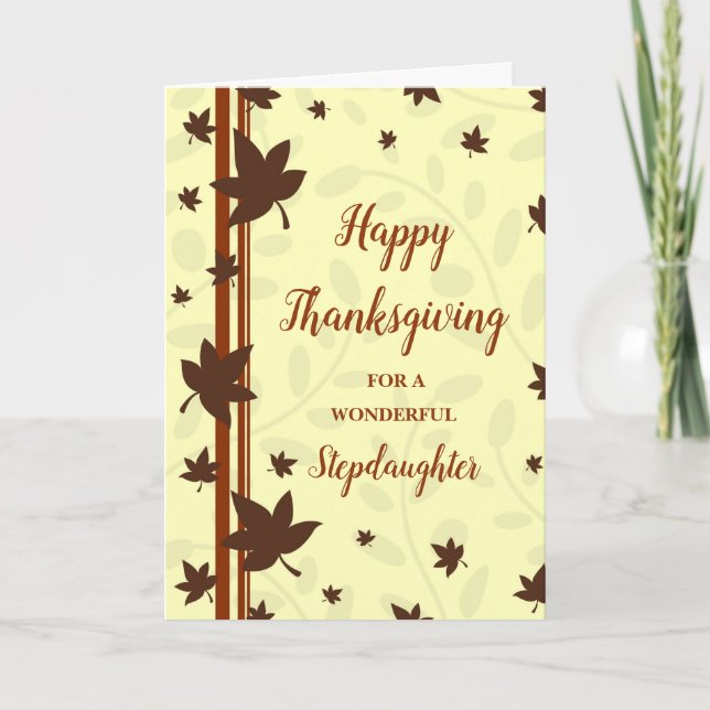 Cartes Pour Fêtes Annuelles Fall Leaves Bon thanksgiving Stepgirl (Devant)