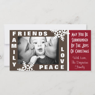 Cartes Pour Fêtes Annuelles Famille amis Paix et amour Noël
