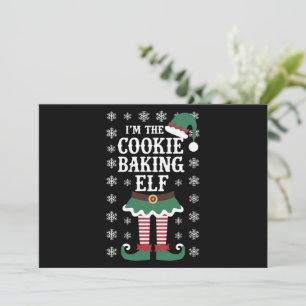Cartes Pour Fêtes Annuelles Famille assortie à l'elfe de la cuisson des biscui
