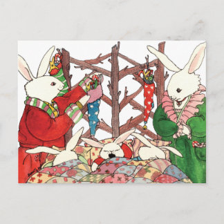Cartes Pour Fêtes Annuelles Famille Bunny de Noël